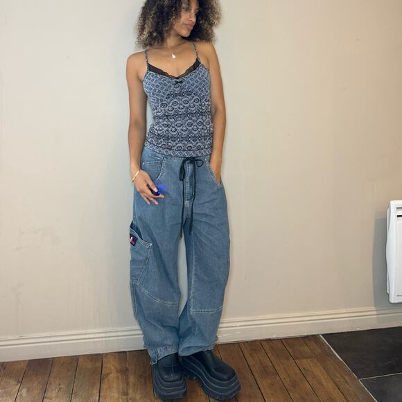 Y2K rom com blue cami tank (XS) coquette ballet core - Picture 5 of 8